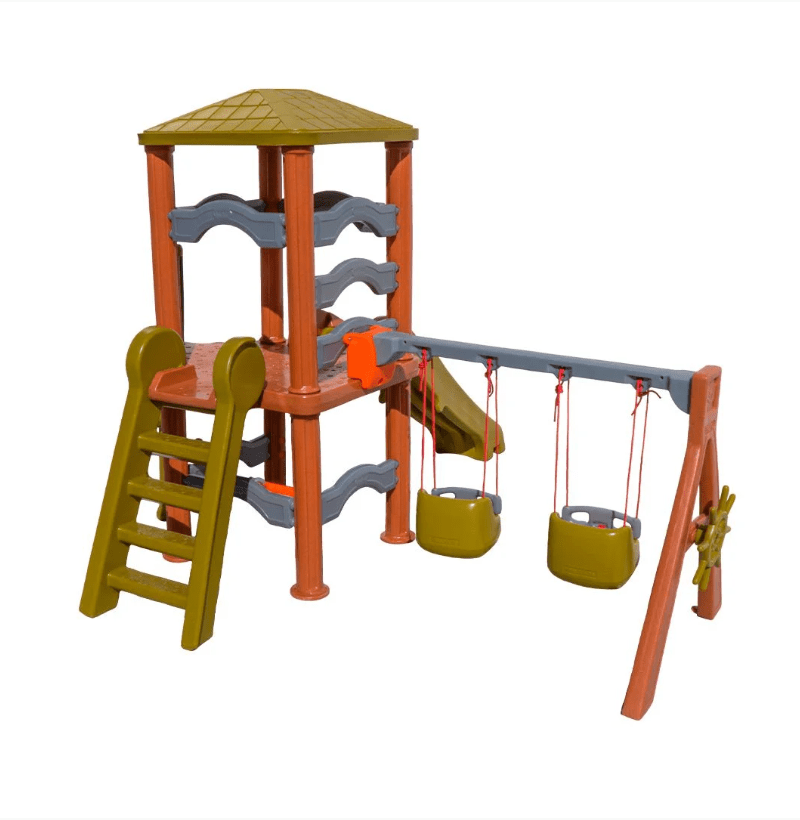 PLAYGROUND CASA DA ÁRVORE DINOPLAY COM BALANÇO BEBÊ FRESO