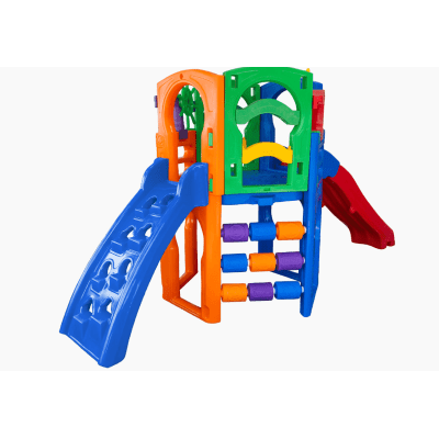 PLAYGROUND PREMIUM PRATA COM ESCORREGADOR INFANTIL FRESO